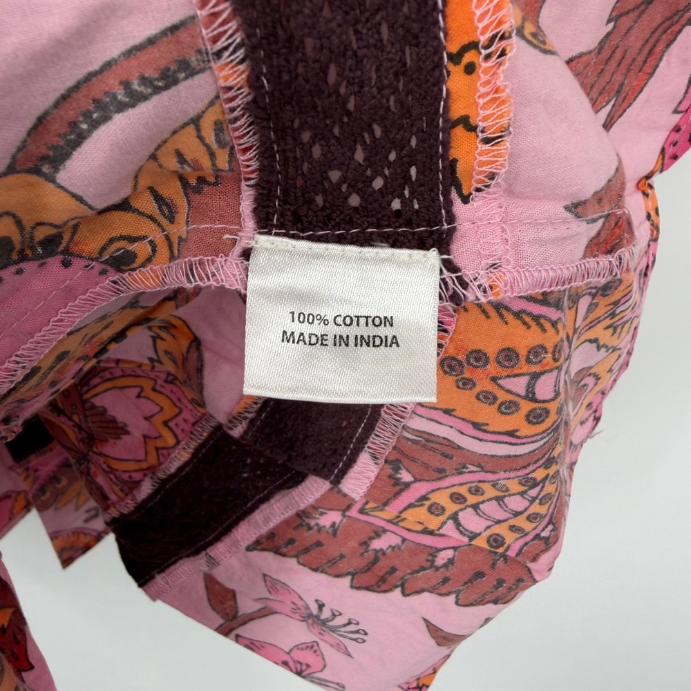 Tuckernuck Pink Ornate Chintz Dress XL Floral Tiered Mini Fairy Boho Indie NWT - Picture 5 of 9